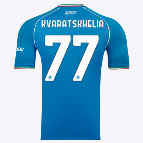 ssc napoli maglia gara home euro 20232024 – 77 – khvicha kvaratskhelia SSC Napoli | Scopri la Collezione Sullo Shop Ufficiale