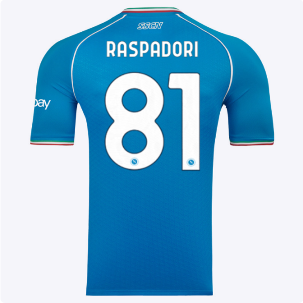 ssc napoli maglia gara home euro 20232024 – 81 – giacomo raspadori SSC Napoli | Scopri la Collezione Sullo Shop Ufficiale
